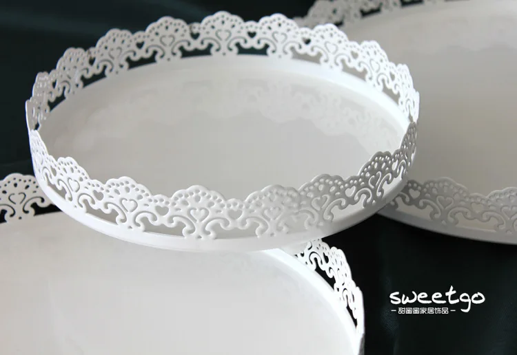 3 size White metal iron cake stand tray fruit plate pastry egg tarts Candy wedding decoration Par | Дом и сад