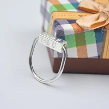 Solid Rotation Bar Ring Engraved 4 Side Name Ring Custom Date Stamp Ring Personalized Lucky Ring Christmas Gift