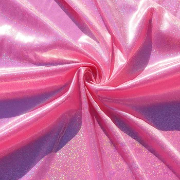 

Fluorescent Fabric 50*150cm Laser 2 Ways Stretch Knit Colorful Shiny Fabric Stage Wedding Decor Tissue For Sewing Tilda Doll