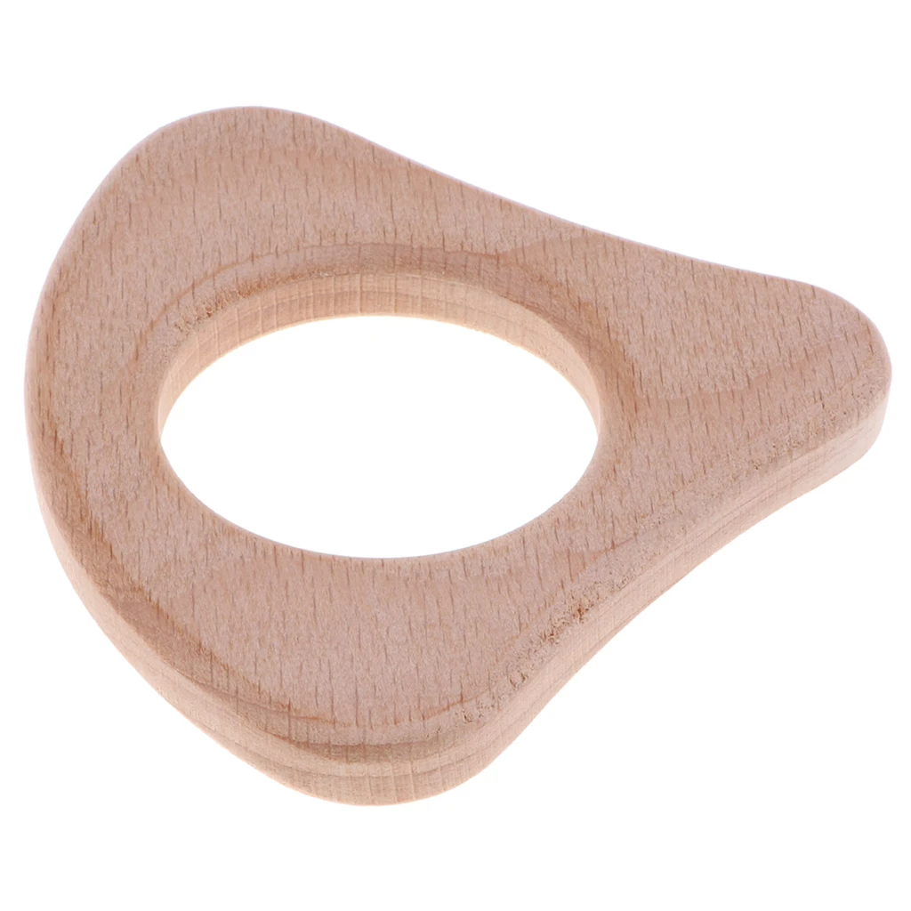 Montessori Style Infant Natural Wooden Baby Teethers Ring Clutching & Teething Fine motor Development Sensory Skills Crib Toys