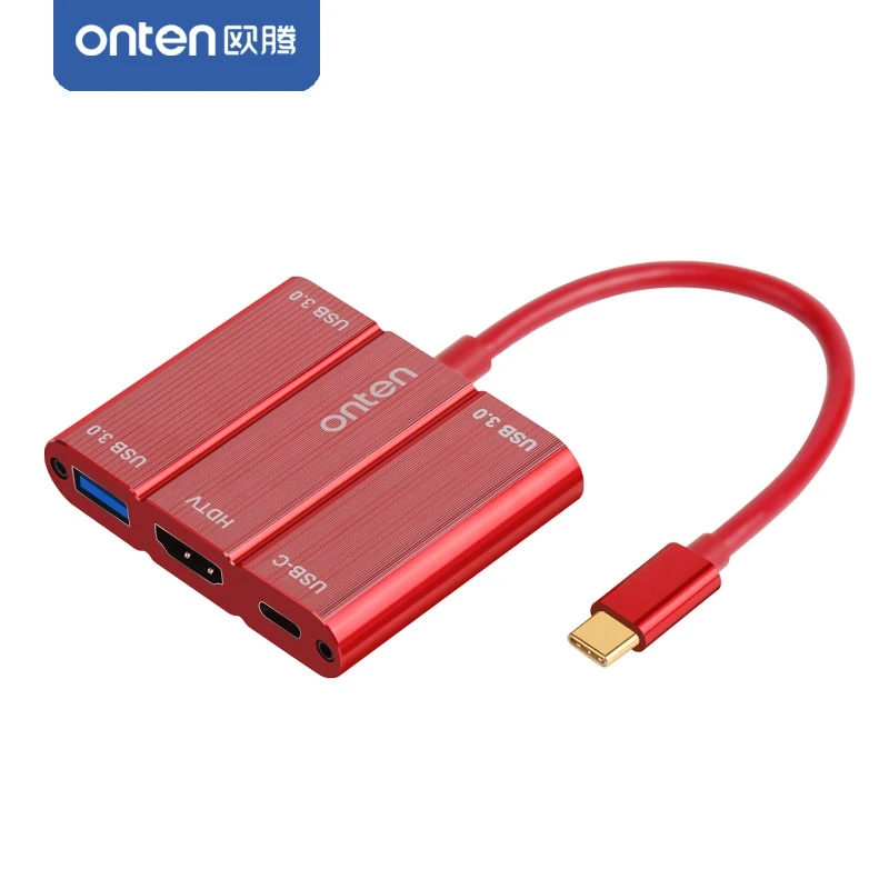 

NEW ! 5in1 Type C USB 3.1 Male To HDMI 3 USB 3.0 Type C Female Charging HDTV Cable Adapter Convertor For Macbook to TV Projector