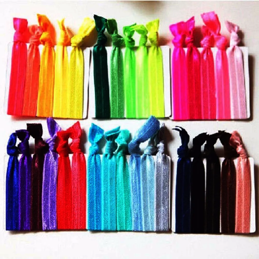 

10PCS Pretty Knot Elastic Hair Tie Hairband Hair Rope Ponytail Holder Bracelets Silk Cloth Knotted Headwear Hair Accessories Hea