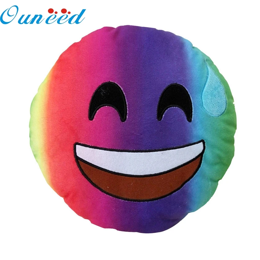 New Colorful Emoji Pillow Rainbow Smiley Emoji Plush Toy Emotion