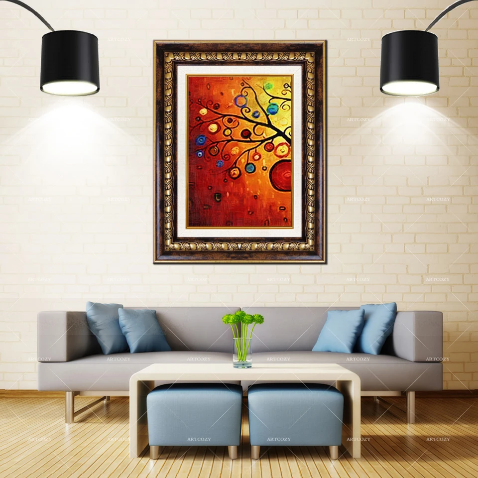 Artcozy Золотая рамка абстракция peinture art nouveau водостойкая Картина на холсте