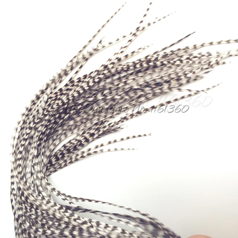 

New Hair Styling 10pcs 6"-12" Natural Black and White Grizzly Rooster Feather Hair Extensions Accessories for Hair Feathers Clip
