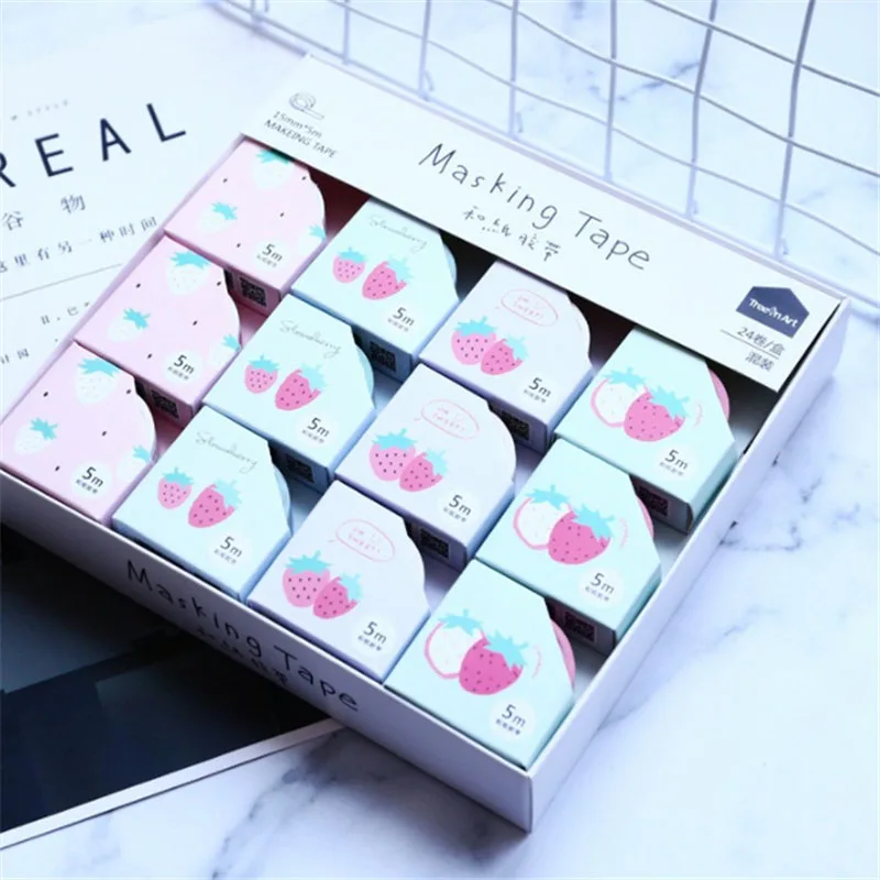 

1.5cm*5m Kawaii Cute Strawberry Masking Tape Album Scrapbooking Decor Washi Tape Stick Label