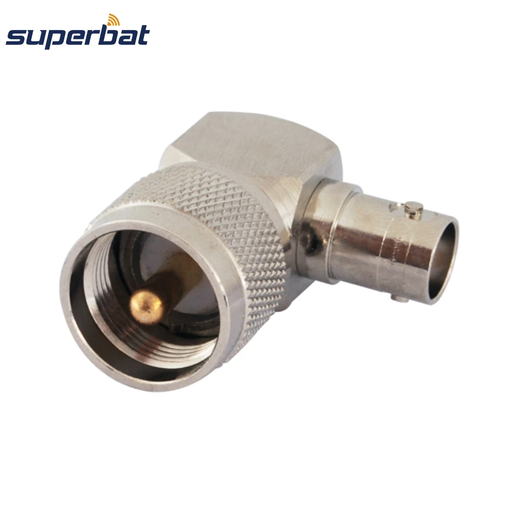 BNC to UHF Right Angle Female to Male RF Coaxial Connector Adapter