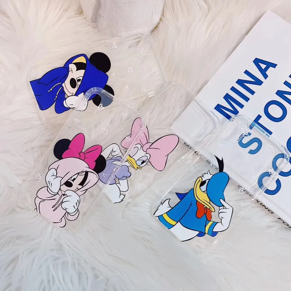 

Newest cartoon anime Disneys phone case For iPhone Xs MAX Xr X 7 8 6 6s plus Mickey Minnie Daisy Donald Duck soft TPU back cover