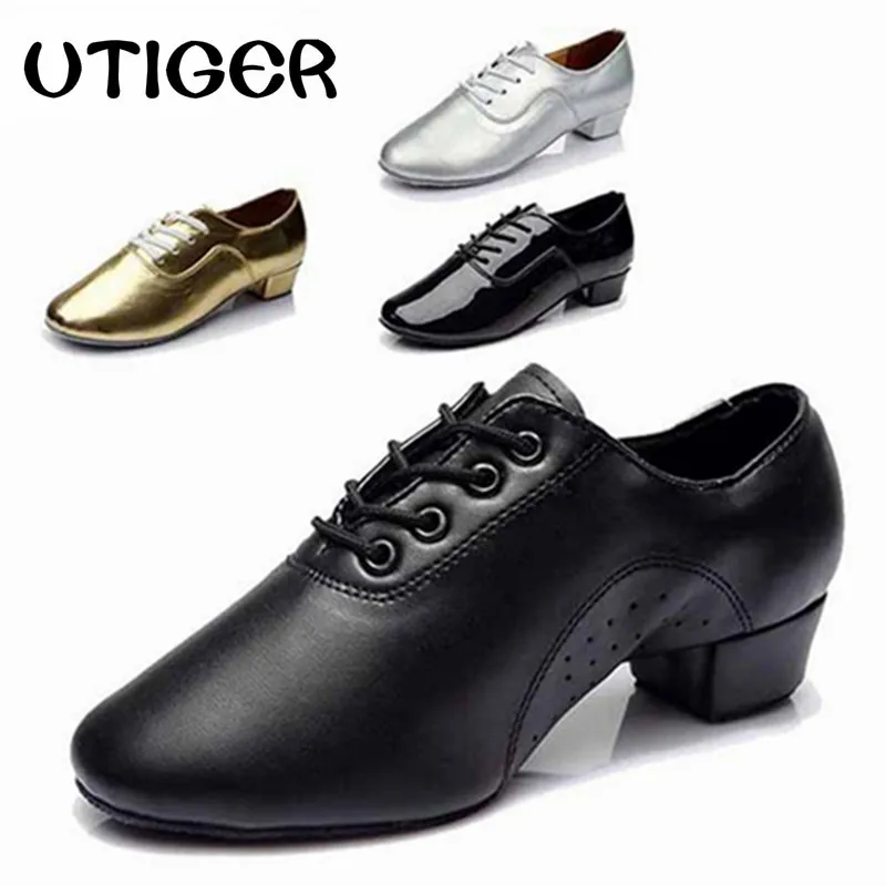 

Big size 2019 Brand New Modern Men's boy Ballroom Latin Tango Dance Shoes man Salsa heeled Dancing shoes WD042