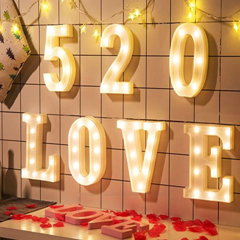 LED Letter decor Night Light Marquee Sign Alphabet Lights Lamp Home Club Outdoor Indoor Wall Wedding Decor Valentine's Day Gift (4)