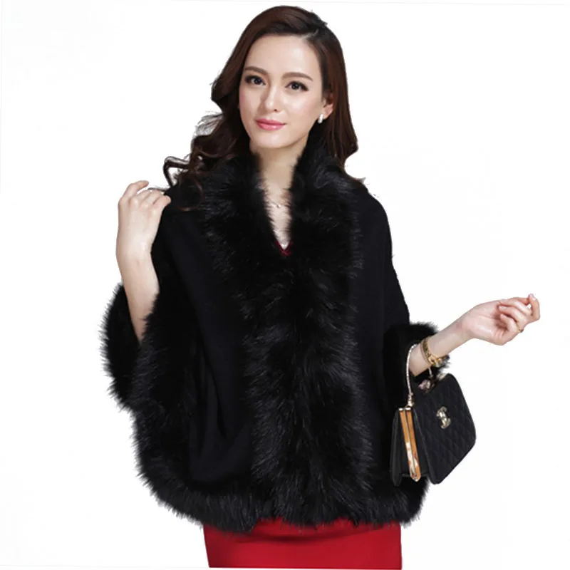 Luxury Warm Faux Mink fur cloak wool scarf Knitted Bride Cashmere Shawl Pashmina Party Wraps Imitation fox hair Wedding Poncho Luxury Warm Faux Mink fur cloak wool scarf Knitted Bride Cashmere Shawl Pashmina Party Wraps Imitation fox hair Wedding Poncho