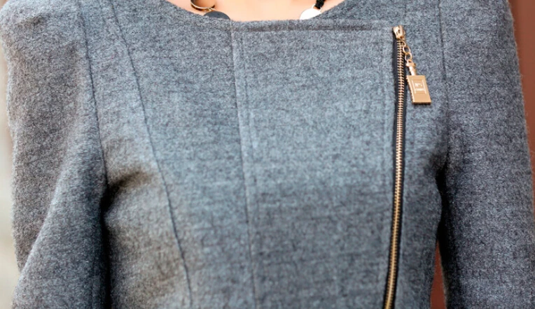 جديد الموضة النسائية جاكيتات و معاطف الشتاء المرأة الكشمير الصوف معطف عارضة ضئيلة طويلة الملابس جاكيت زيبرا قمم