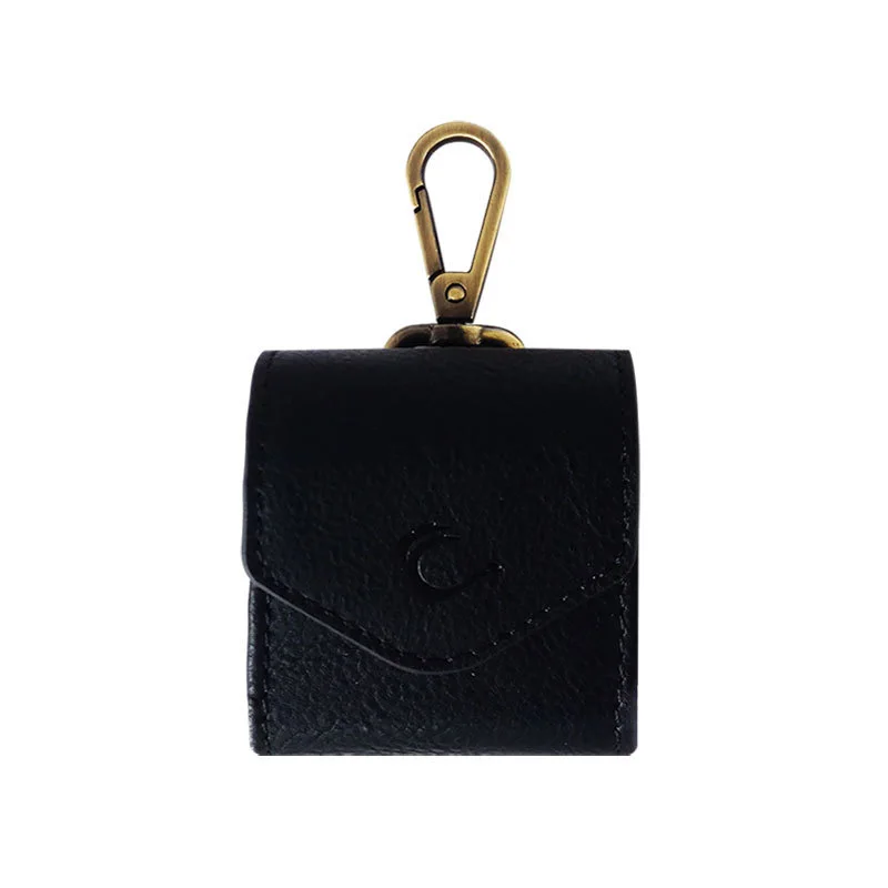 Black with hook Чехол из натуральной кожи высокого качества для Airpods с пряжкой против потери, защитный чехол для наушников, аксессуары для Apple - Цвет: Black with hook