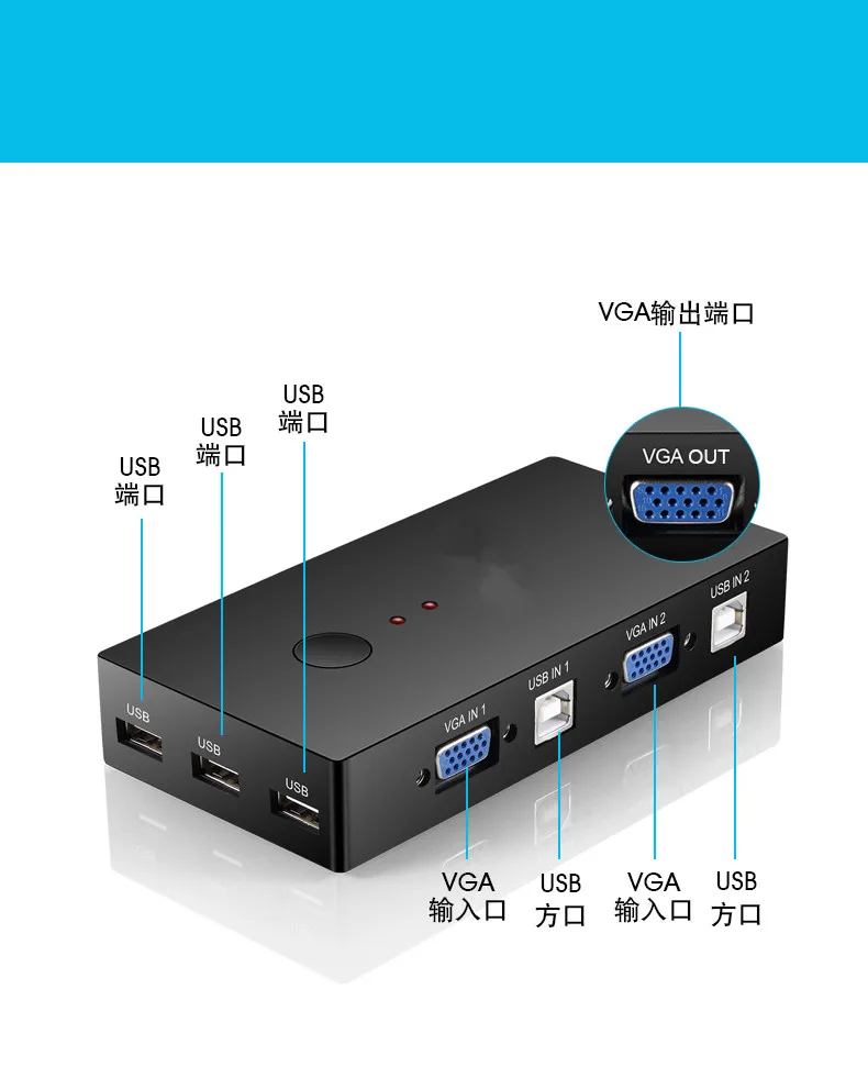 KVM коммутатор 3 порта VGA сплиттер 1920*1440 и 3-портовый usb-переключатель для принтера клавиатура мышь монитор обмен переходник