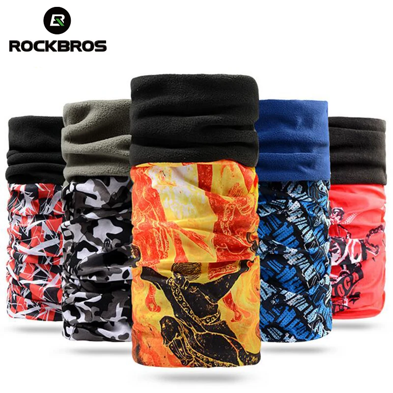 

ROCKBROS Winter Thermal Fleece Cycling Magic Scarf Masks Cap Windproof Road Bicycle Bike Cycling Mask Headband Face Cover