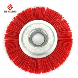Brosse à roue en Nylon 100mm, fil abrasif, meulage, polissage, rectifieuse d'établi, pour bois, meubles et métal 