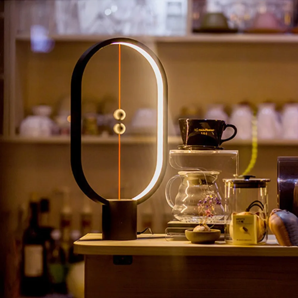 

Creative Smart Balance Magnetic Switch LED Table Night Light Lamp For Halloween Christmas Lights New Year Home Decoration