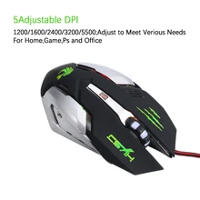Проводная игровая мышь 7 кнопок светодиодный оптический USB компьютерная мышь геймерская мышь для компьютера ноутбука 5500 dpi