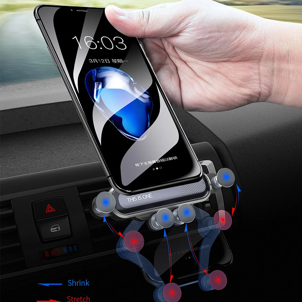 Универсальный 360 место телефон Регулируемая автомобильная подставка для GPS датчик тяжести автоматический зажим телефона вентиляционное отверстие автомобильный держатель телефона