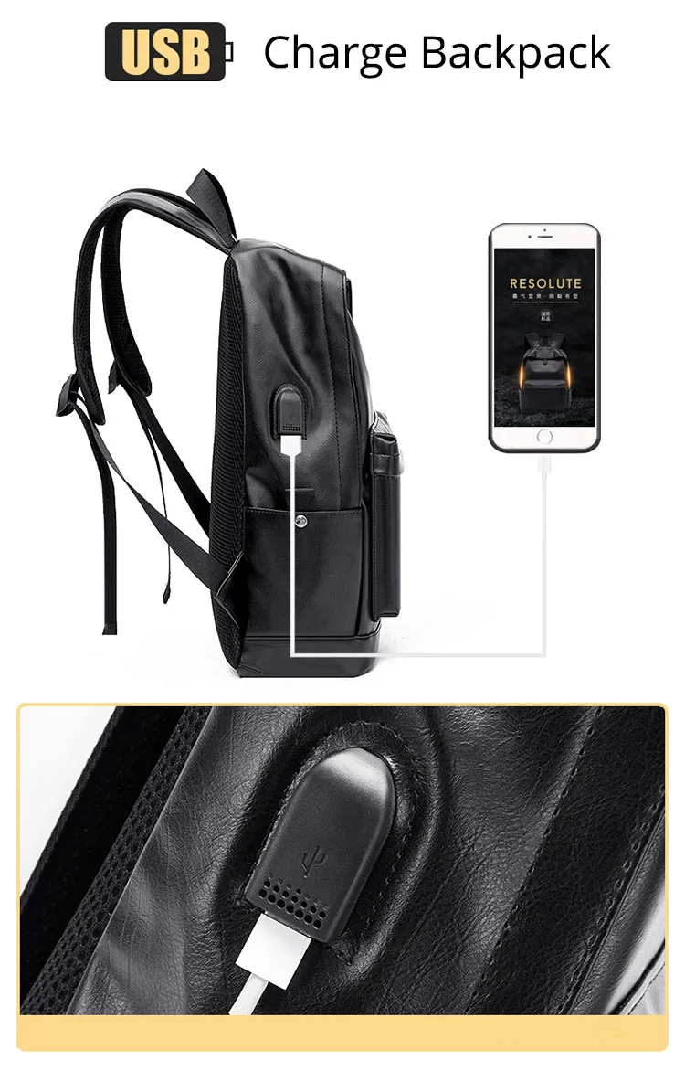 Рюкзак для ноутбука с USB зарядкой, Мужской Водонепроницаемый модный мужской бизнес рюкзак для путешествий, школьная сумка, подростковые женские рюкзаки Mochila