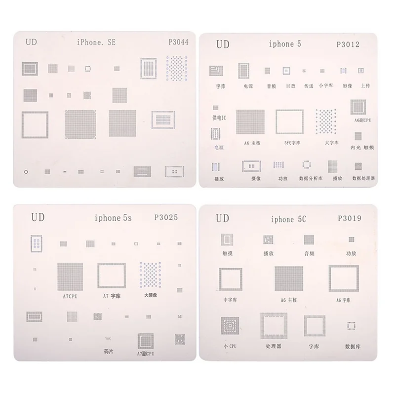 19 шт. IC чип наборы трафаретов для пайки BGA инструмент для припоя шаблон для iPhone XS MAX XR 8P 7P 6SP 7 6 S 6 SE 5S 5C 5 4S iPad