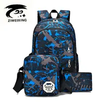 ZIWEIXING Marque De Mode Voyage Sacs À Dos Pour Les Femmes Casual École Sac À Dos PU En Cuir Unisexe Camouflage Hommes Épaule Sacs Mochila
