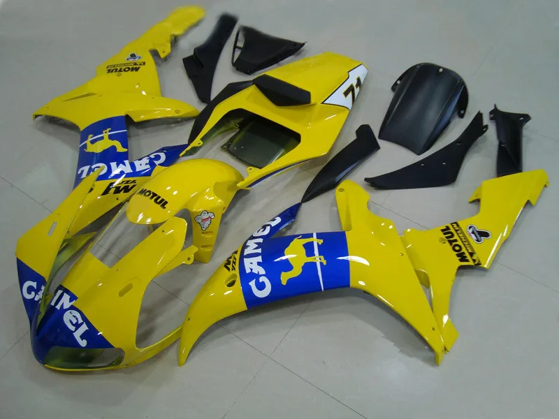 Мотоцикл обтекатель тела комплект для YAMAHA YZFR1 02 03 YZF R1 YZF1000 2002 2003 ABS Желтый