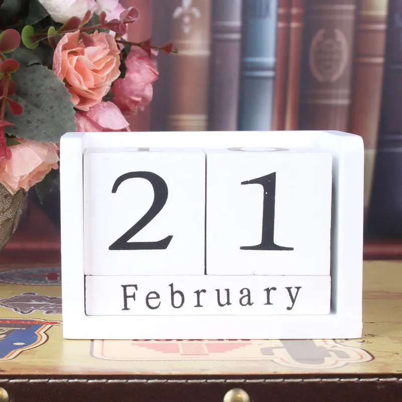 

Coloffice Wooden Cute Desktop Manual Small Calendar Decoration Home Study Desk Accessories Gifts For Friend Office Supplies 1PC