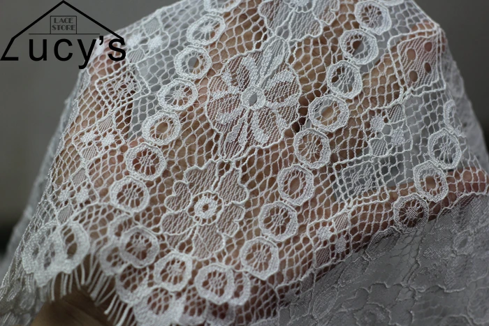 Новейшая alibaba-express кружевная ткань для шитья женской одежды 1,5x3 метра/светильник цвета слоновой кости/белый