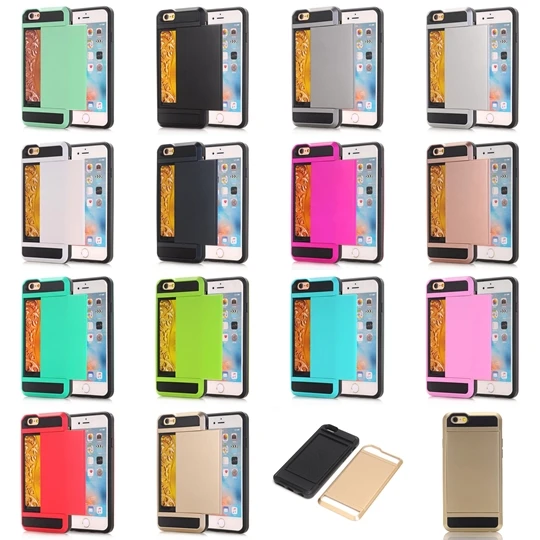 

Armor Case For iphone 5 5S SE 5C 6 6S 7 8 Plus X XS MAX XR With Secret Credit Card Holder Coque Hidden Slide Slim Card Slot
