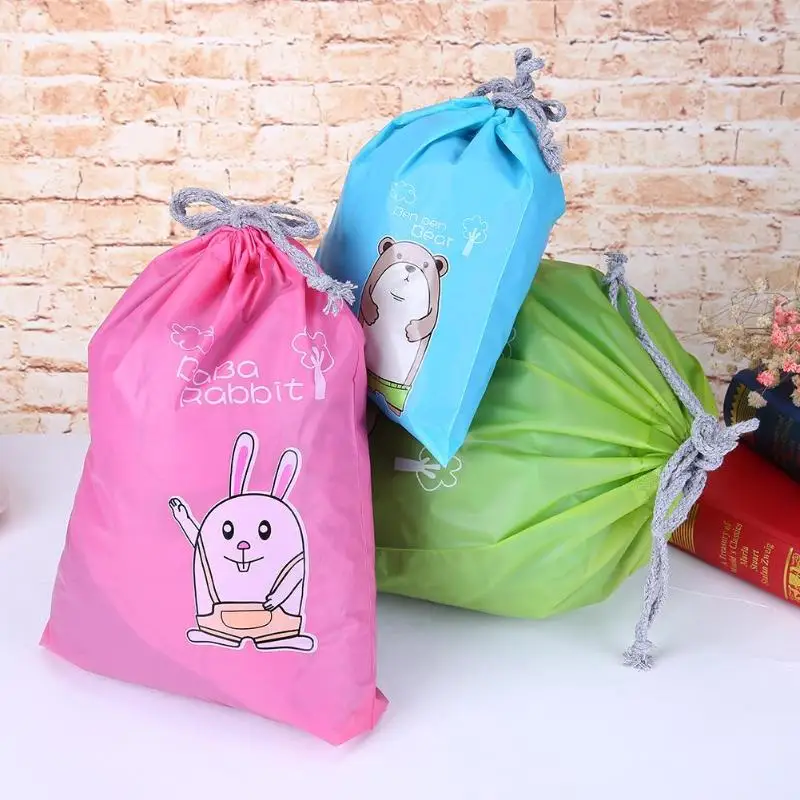 للماء حقيبة أحذية الملابس الداخلية السفر تخزين حقيبة الكرتون المنظم الغسيل الملابس التعبئة الرباط حقيبة