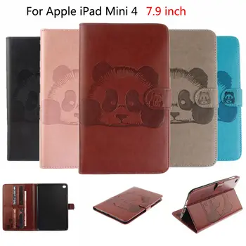 

Fashion High Quality PU Leather Funda For iPad Mini 4 Case For Apple iPad Mini4 Case Cover Magnetic Panda Pattern Stand Shell