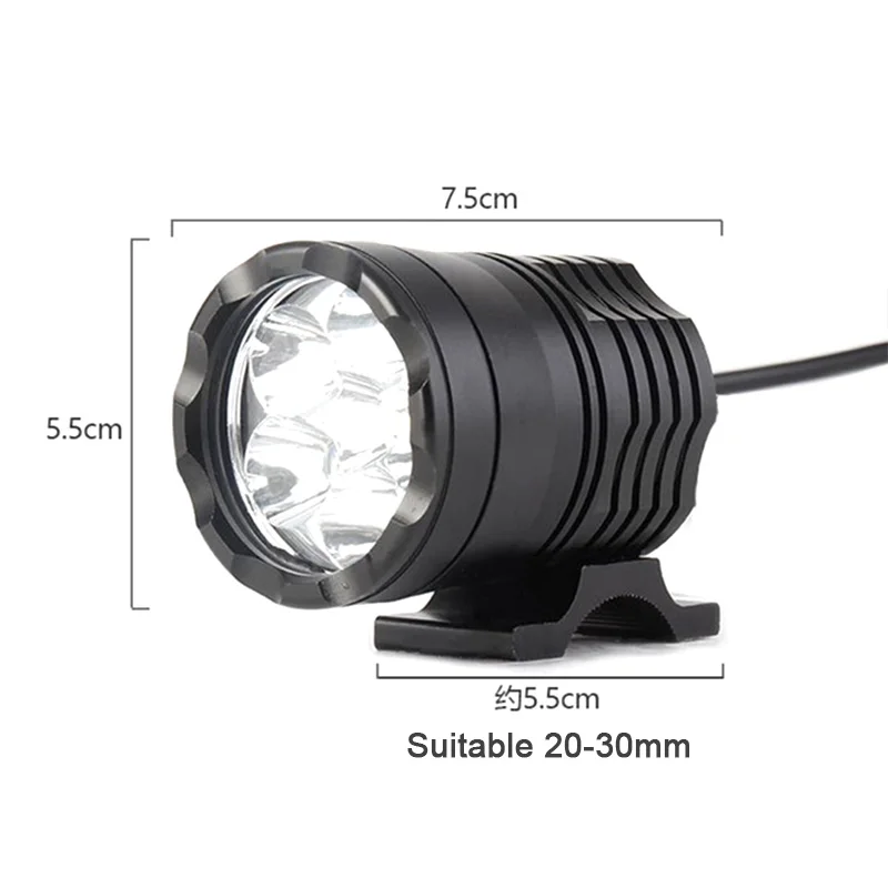 FADUIES Pair 60W Motorcycle Bicycle LED Fog lights Auxiliary driving Lamp Motorbike High Brightness 6000K White +Switch (1)