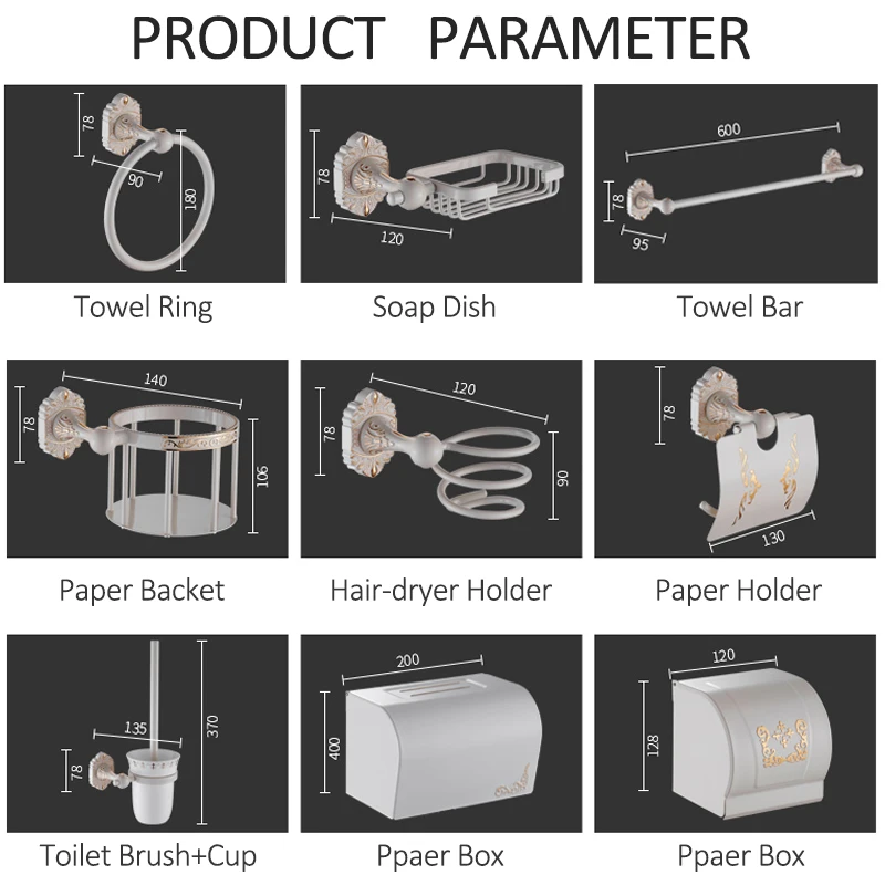 quyanre wanfan frap gappo white bathroom hardware set white carving decoration hooks towel bar ring bathroom hardware2