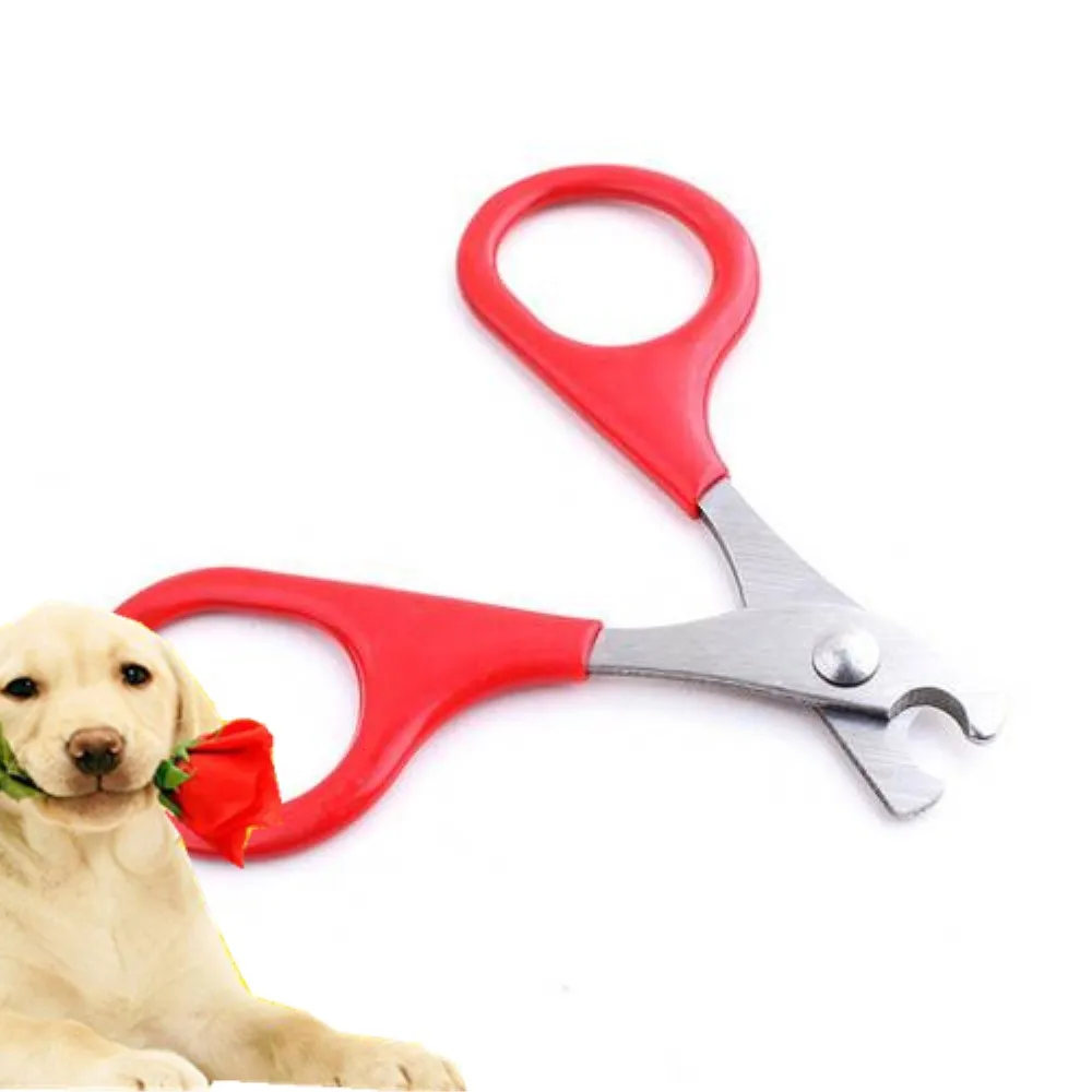 Red Color Stainless Steel Dog Nail Clipper For Small Pet Cats Claws