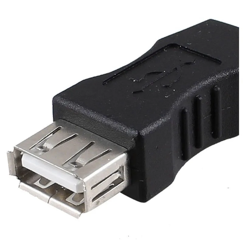 USB адаптер для принтера type A female-type B male черный серебристый тон