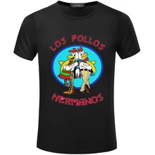 Забавная футболка с принтом «LOS POLLOS Chicken», летняя футболка с круглым вырезом и коротким рукавом для мужчин S5MC39