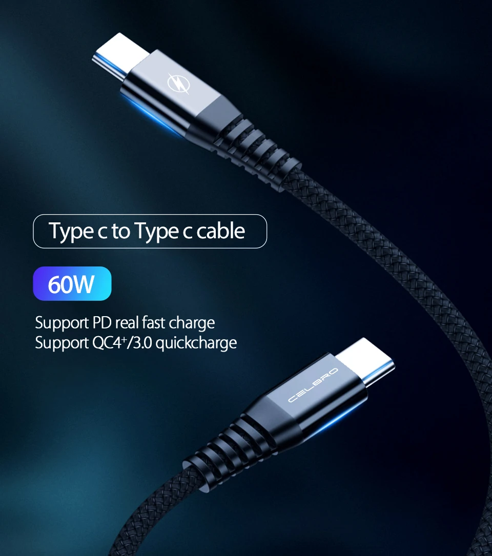 PD кабель для Macbook Pro oneplus 7T 7 6t Pro QC 3,0 4,0 3A кабель для быстрой зарядки usb type C шнур для быстрой зарядки type-C до type C 60 Вт