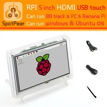 

Raspberry Pi 5inch HDMI LCD USB Touch With Clear Case 5 inch USB Touchscreen