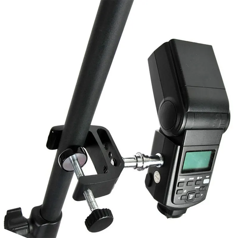  Q-Type Multifunctional Clip Clamp With 1/4 and 3/8 Screw For Battery Power Pack Studio Light Flash 