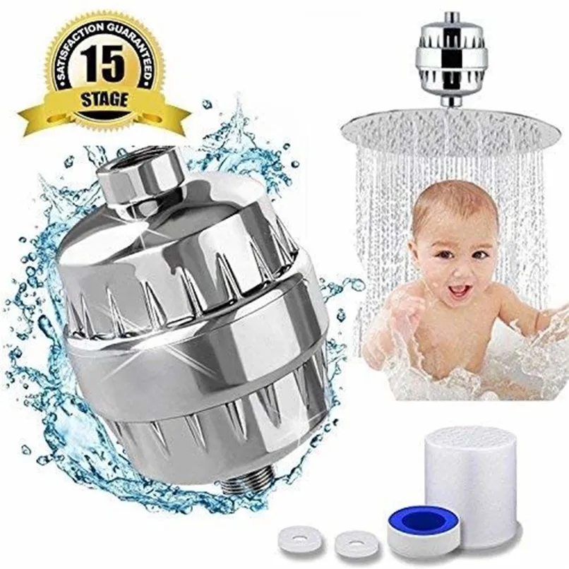 

Shower filter set shower water purifier Stage Shower Head Water Filter Softener Removes Chlorine with 2 Cartridges #2f21