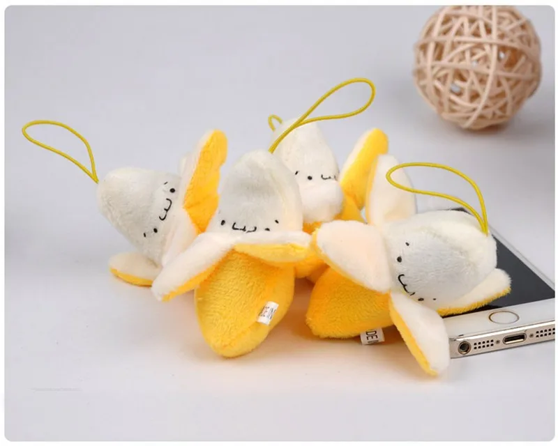 20pcslot 8cm Banana Plush Toys Super Kawaii Phone Bag Soft Stuffed Pendant Keychain Peluche Dolls (1)
