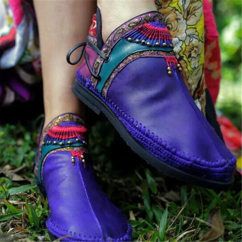 

New 2018 fashion spring and autumn women's shoes, high quality ethnic style ladies flat casual shoes