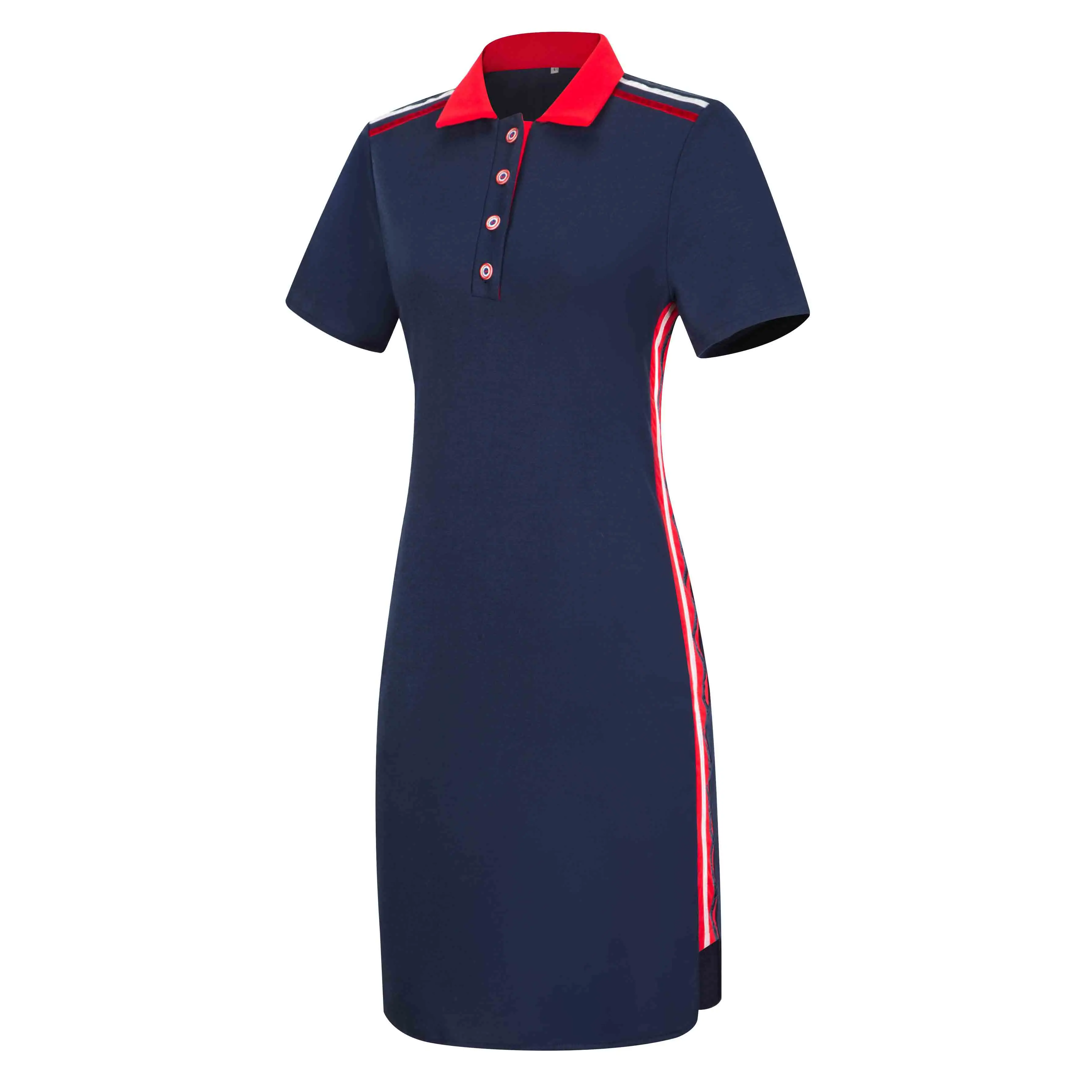 Женская футболка поло с коротким рукавом больших размеров, топ в полоску, обтягивающая юбка-карандаш средней длины, платье - Цвет: stripe-navy