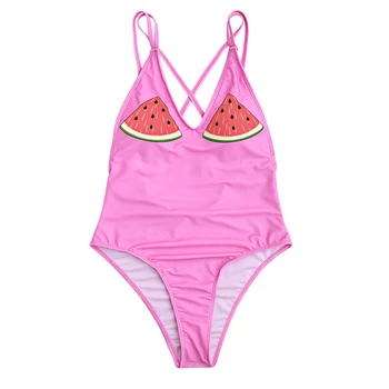 

Svitania Lovely Watermelon Pattern Swimwear Bathing Suit Swimsuit Beachwear Swimwear Women One Piece S-XL