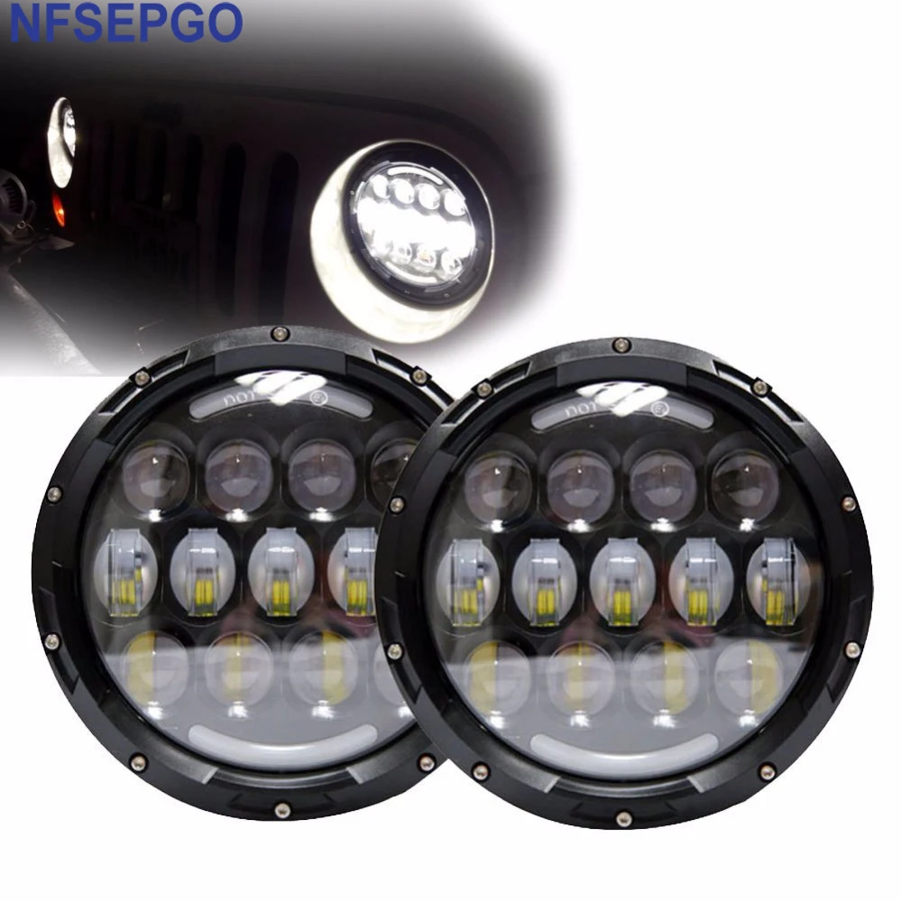 

2pcs 105W Headlamp for Jeep CJ/Wrangler JK 7 inch Led Driving Light H4 H13 Headlights for Jeep Jk Tj Fj Cruiser Truck Niva 4X4