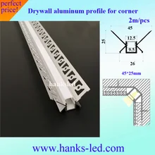 Продукт 10 шт. 2 м алюминиевый профиль для внутренней 45 градусов Корнер гипсокартон для Светодиодные полосы света инсталляции