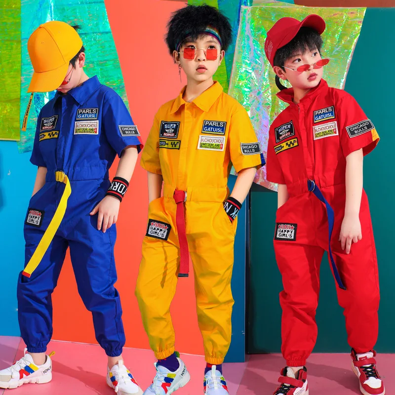 

1 Set Kids Jazz Hip Hop Dance Clothes for Girls Boys Frock Sweatshirt Tops Jogger Pants Ballroom Dancing Costumes Overall Wear