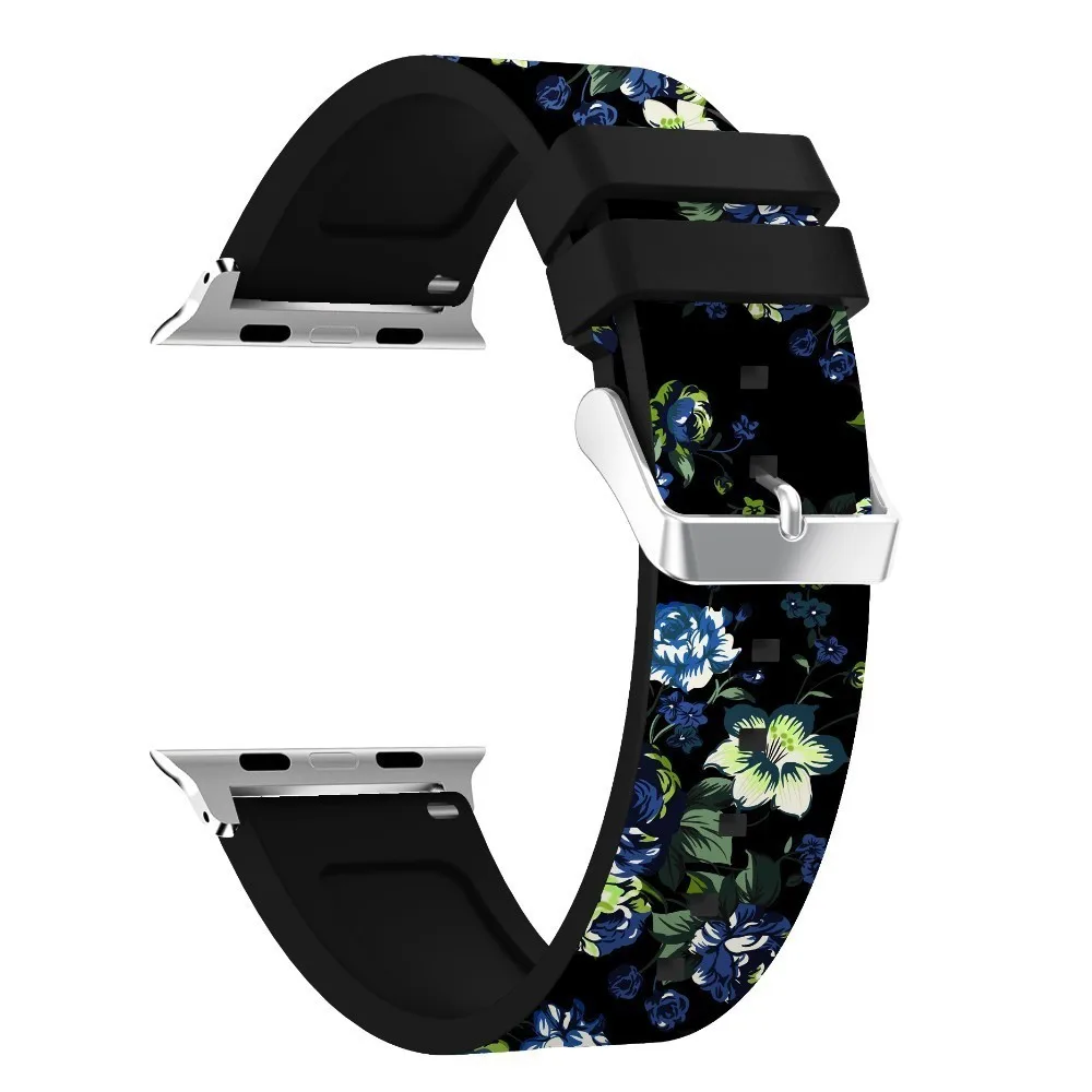 

Silicone Sports Band Colorful 44mm Strap for Apple Watch bands 42mm Bracelet iwatch Series 4 3 2 1 watchbands wrist Accessories