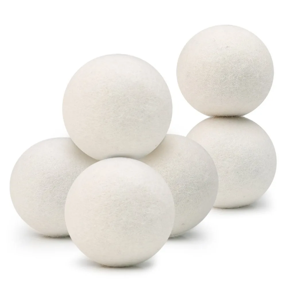 Wool Dryer Balls Natural Reusable Laundry Fabric Softener, Pack of 6